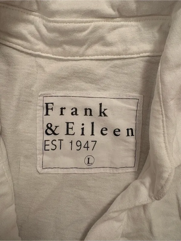 Frank & Eileen Popover Henley Crisp White Cotton | L | Designer Preppy - Image 6
