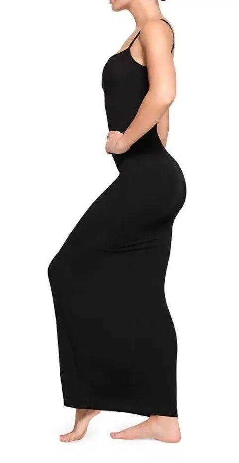 SKIMS Soft Lounge Long Slip Dress Black Size Large NWT Authentic - Image 3