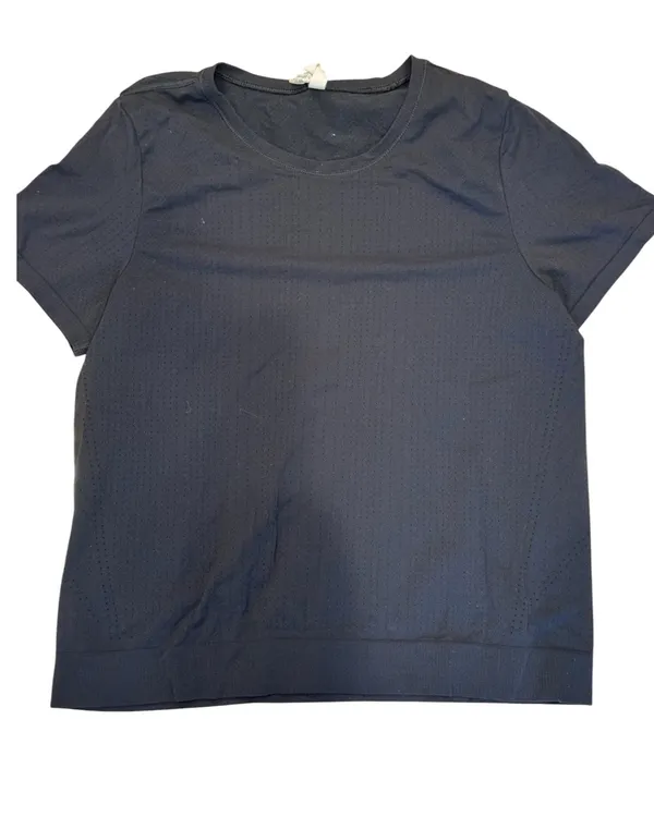 Athleta In Motion Seamless Tee Workout Top Shirt L Black - Image 3