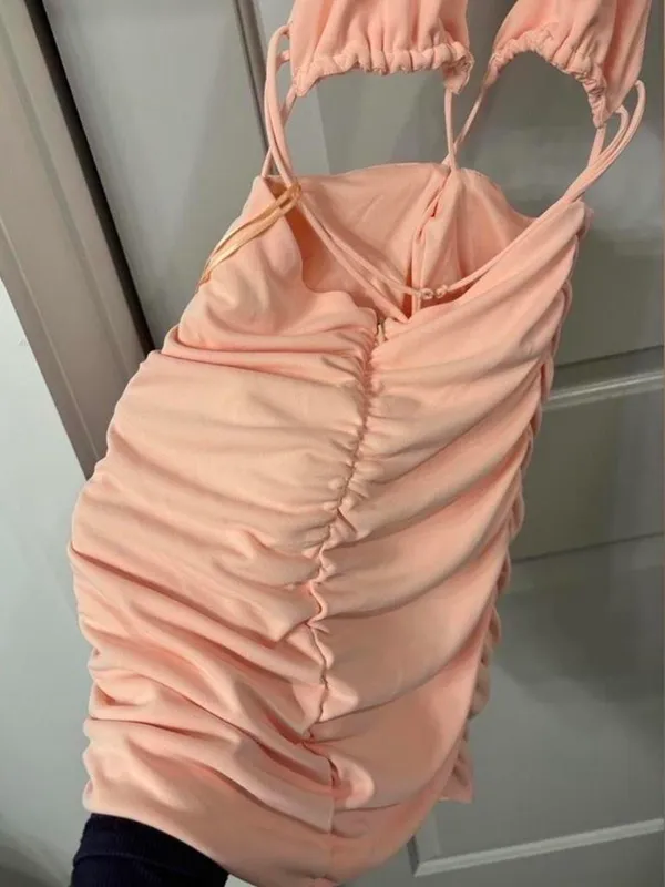 ZARA Ruched Halter Dress - Image 7