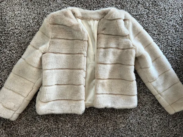 Faux Fur Jacket Tan - Image 6
