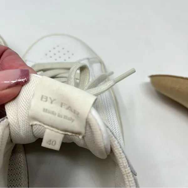 BY FAR Rodina Grained Low Sneakers Cream White Womens Size EU 40 / US‎ 10 - Image 12