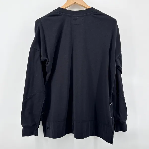The Normal‎ Brand Puremeso Split Side Overshirt Black High-Lo Rivet Detail Small - Image 8