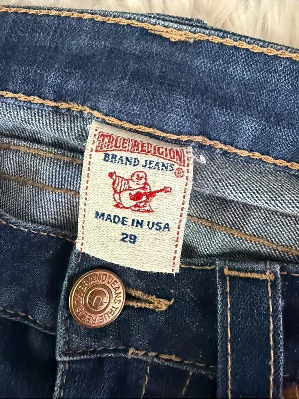 True Religion Billie Low Rise Bootcut Jeans Size 29 Dark Wash Made in USA - Image 6