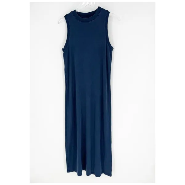 RicherPoorer‎ Vintage Rita Ribbed Maxi Dress Women's Size S Blue - Image 2