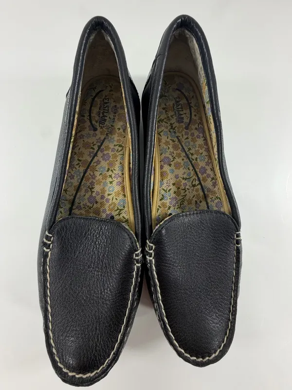 Eastland Daytona Black Leather Driving Loafers Comfort Moc Flats‎ Women’s 7 - Image 5