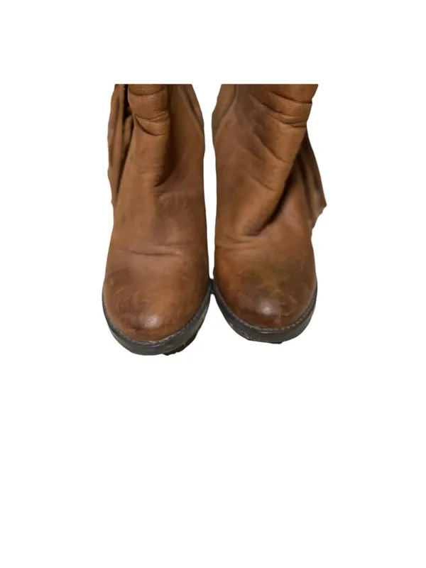 Steve Madden Woodstock Ankle Boots Beige size 7.5 Western Country Festival Boho - Image 4