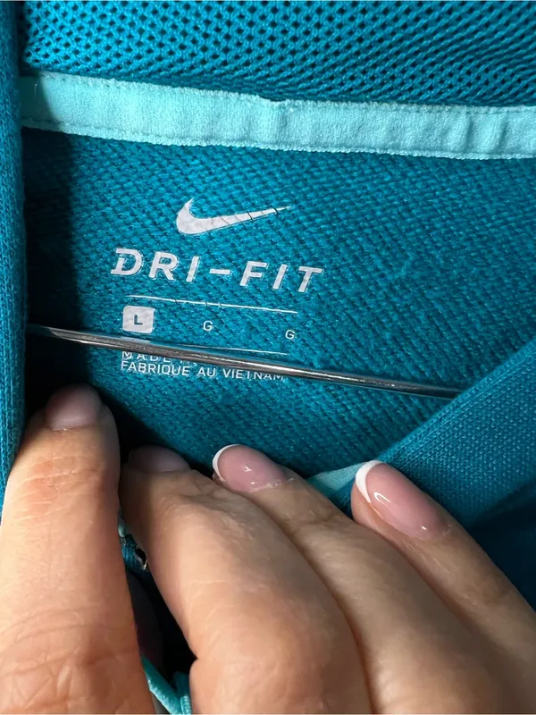 Nike Essentials Teal Blue Full Zip Hooded Athletic Sweatshirt Hoodie - Image 6