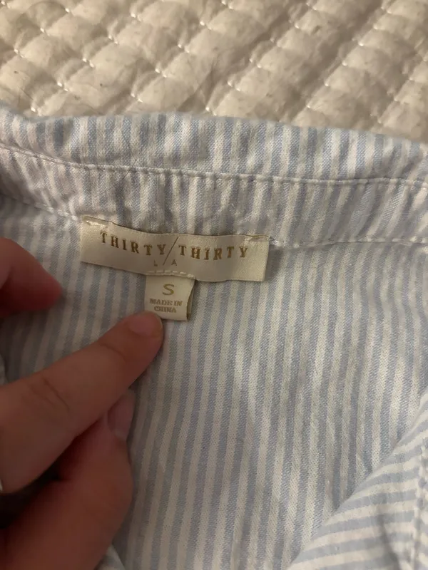 Boutique Blue and White Striped Dress - Image 2
