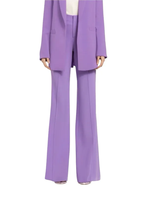 Alice + Olivia Dylan Linen Blend High Waist Wide Leg Purple Pants 0 in Solstice - Image 4