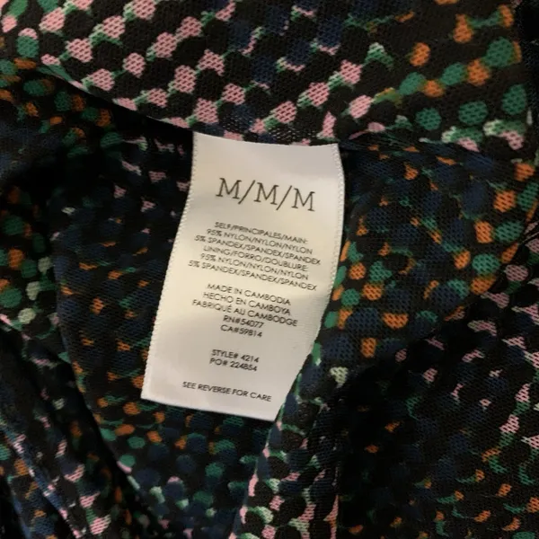 Cabi Sweetheart Neck Ruched Puff Sleeve Midi Dress Multicolor Plaid Medium - Image 6