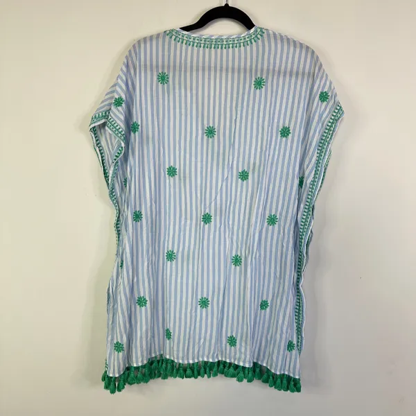 J.CREW Embroidered Beach Tunic In Stripe L2790 Vacation Floral Size S - Image 6
