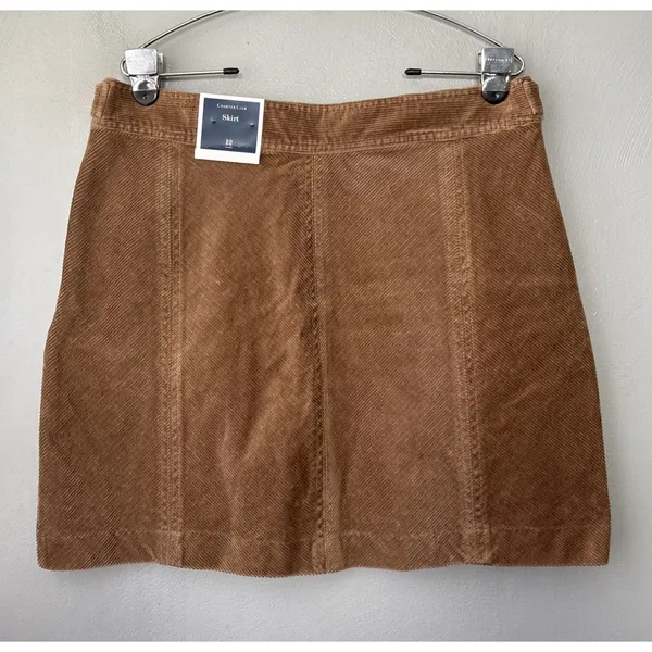 Charter Club Corduroy Skirt Size 12 Brown Academia Country Schoolgirl Y2K Casual - Image 4