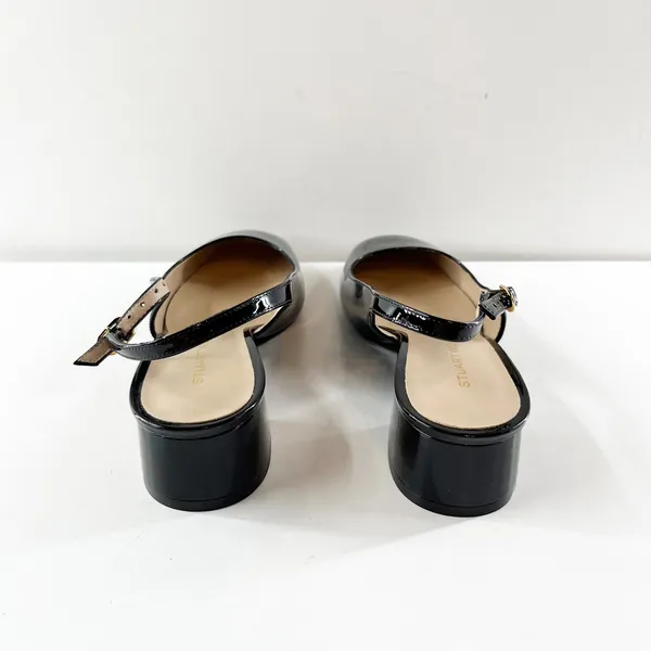 Stuart Weitzman Maeve Slingback Pump Heels Patent Leather Black 9.5 - Image 8
