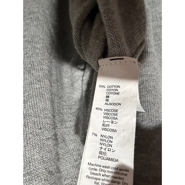 Gap Women's Gray Crew Neck Long Sleeve Cotton Viscose Blend Sweater Size L - Image 4