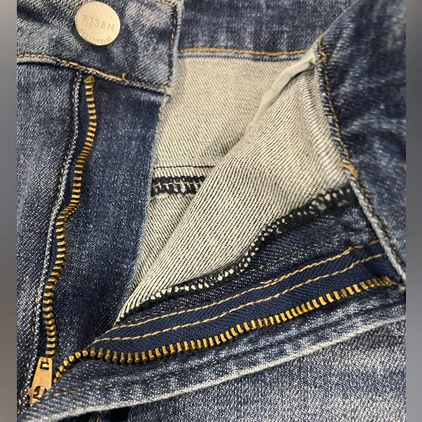 Risen Amelia Blue Denim Mini Skirt Frayed Hem Size 2x - Image 7