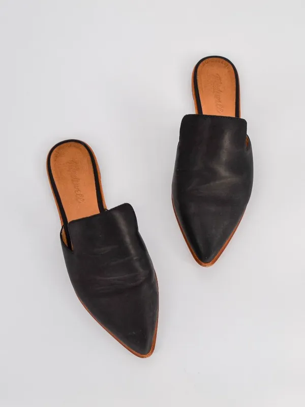 Madewell Gemma Mule Pointed Toe Leather Slide True Black 8.5 - Image 3