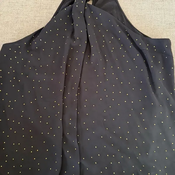 Inc back and gold stud halter cross neck top L Black Size L - Image 6