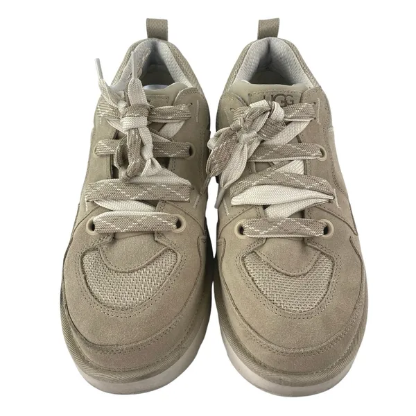 UGG Lowmel Men's Beige Tan Low Top Lace Up Platform Fashion Sneakers Shoes Sz 12 - Image 2