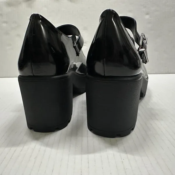 Gianni Bini Mary Jane‎ Platform Heel Shoes Womens 8.5 Shiny Black Block Lug Sole Y2K - Image 5