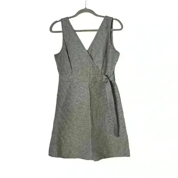 Takara Y2K Brown Houndstooth Surplice‎ Wrap Dress Size 7 Preppy Academia Twee - Image 2