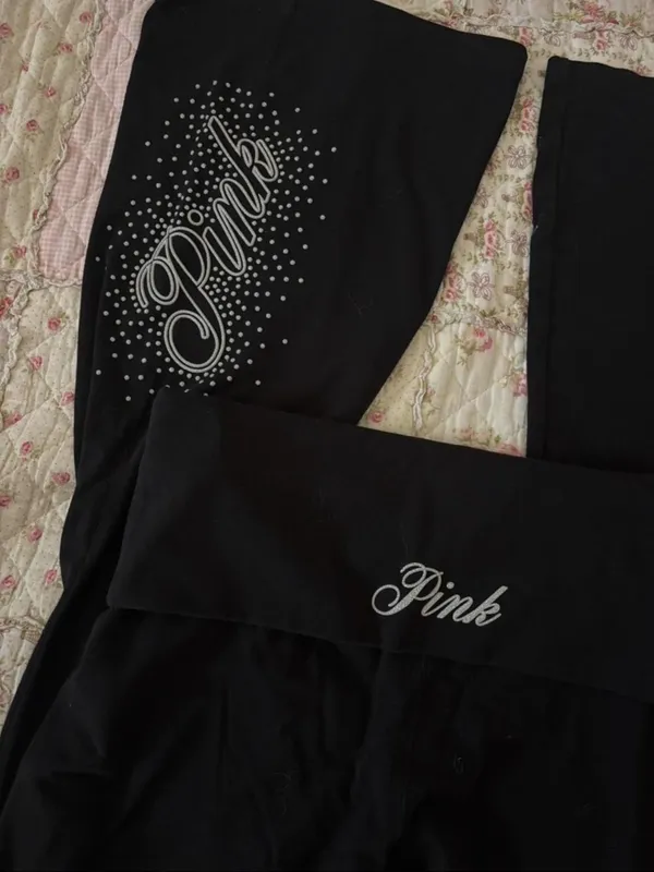 Victoria’s Secret Glitter Foldover Leggings Size Large - Image 2