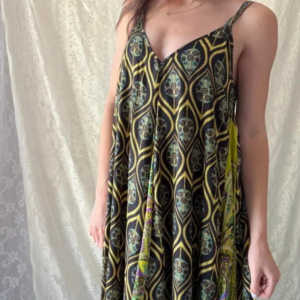 Zenobia Italia Design Boho Paisley Patchwork Maxi Dress Size 1 - Image 2