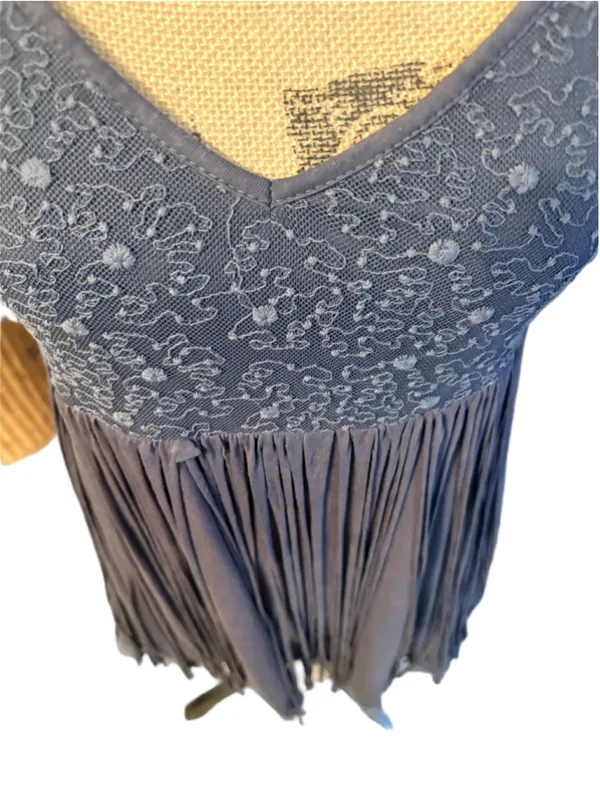 POL Lace Fringe Bohemian Tank Top / Dress Size S Gray - Image 2