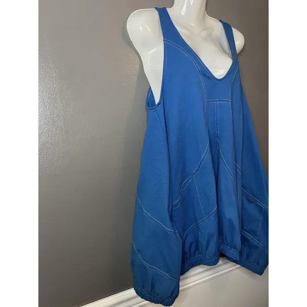 Free People FP Beach Tank Dress Womens XS Blue Out Of The Blue Cotton Made USA - Image 3