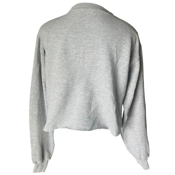 John Galt Brandy Melville Gray Rainbow Stripe Cropped Sweatshirt‎ Small OS - Image 3