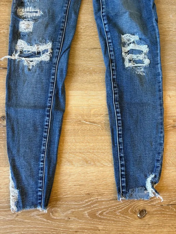 American Eagle Distressed Skinny Jeans with Frayed Hem - Image 2
