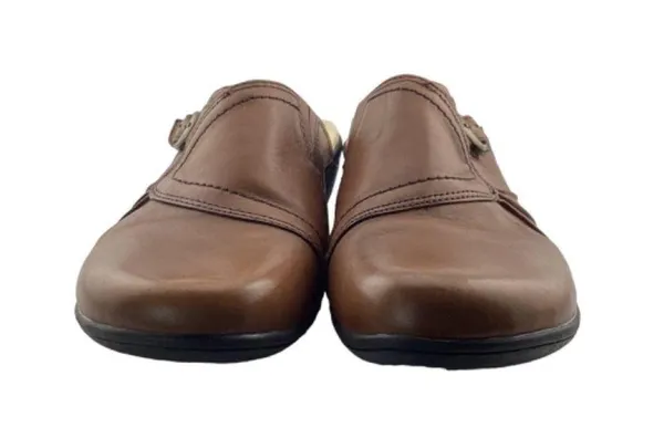 Bass Women’s Capri Buckle Brown‎ Leather Clogs Size 10 Slip On - Image 4