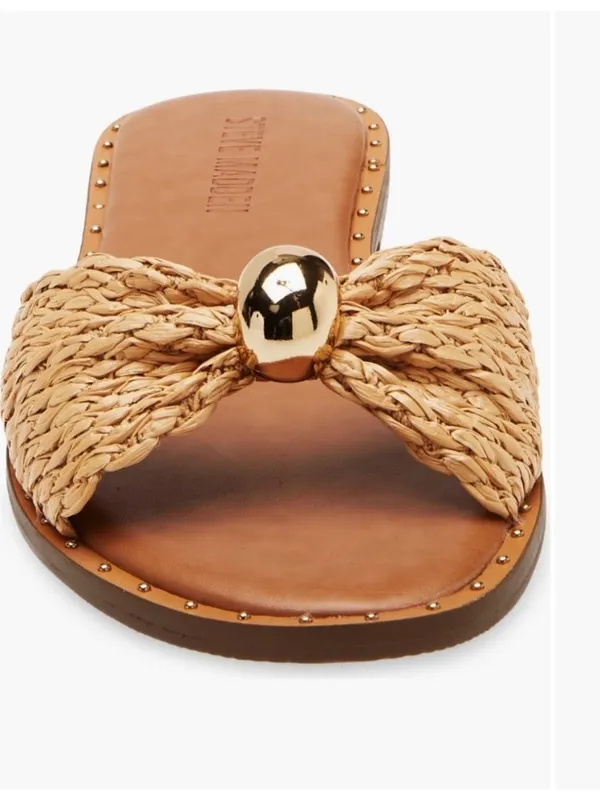 Steve Madden Women's Dipsy Raffia Slide Open Toe Sandals Size 6 - Image 4