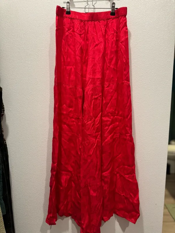 Natural Life Red Floral Jacquard Patti Palazzo Pants - Size L - NWOT - Image 6