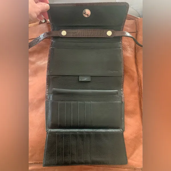 BRIGHTON Leather Wallet Crossbody Purse - Image 7