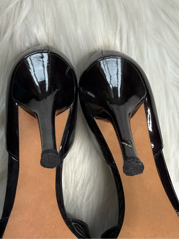 Stuart Weitzman Dark Navy Patent Leather Knotted Bow Heels - Image 10