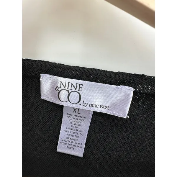 Nine West Womens Black Babydoll‎ Top Size XL Velvet Burnout Goth Fairy Witchy - Image 3