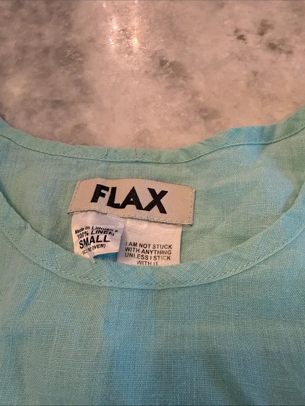 Flax Light Blue Linen Short Sleeve Crew T-Shirt - Image 3