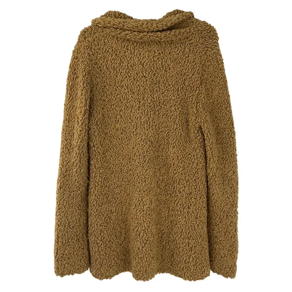 Free People Tan Knit Button-Up Cardigan Sweater Womens L Wool Blend cozy comfy - Image 4