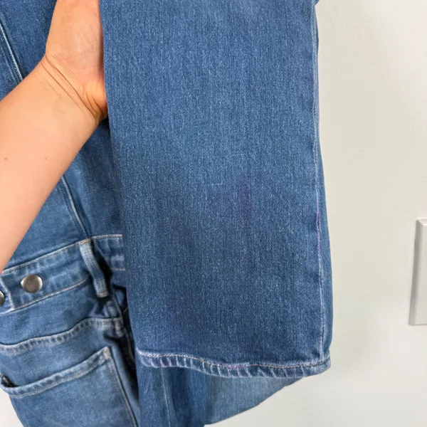 FRAME Le Slender Jumpsuit Leeson Denim Slim Fit Western Americana READ Womens XS - Image 6