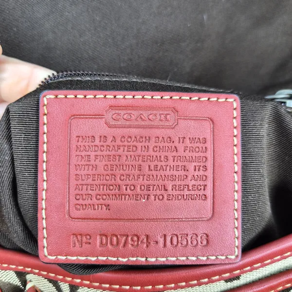 Vintage Coach 10566 Cricket Signature Flap Turnlock Crossbody Red Leather Y2K - Image 10