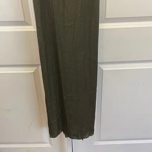 Zara Racerback Maxi Dress - Women Size M - Olive Green - Image 3