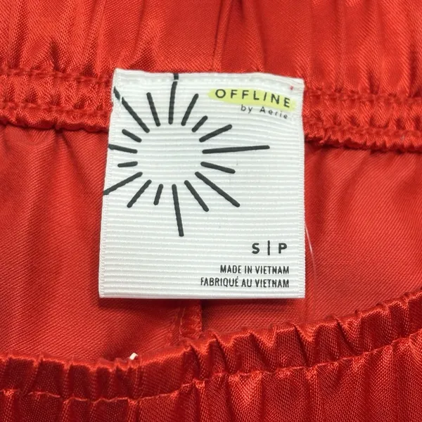 Offline By Aerie Your A Winner Satin Trousers Small Wide Leg Athleisure - Image 6