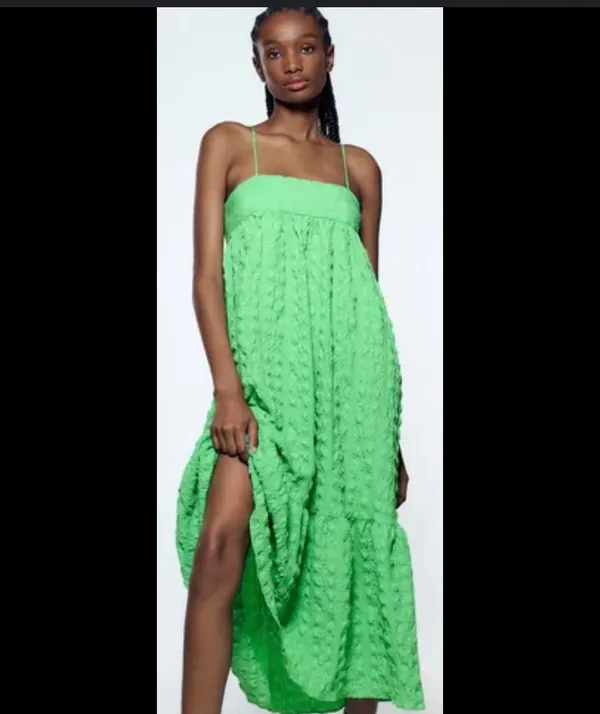 ZARA Green Maxi Dress - Image 3