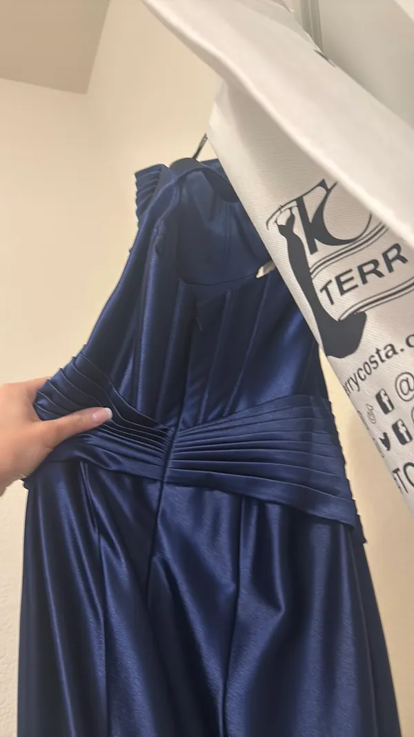 Navy Blue Prom Sherri Hill Dress 00 - Image 3