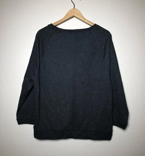 Victoria’s Secret Charcoal Gray Sequin Sweatshirt - Image 2