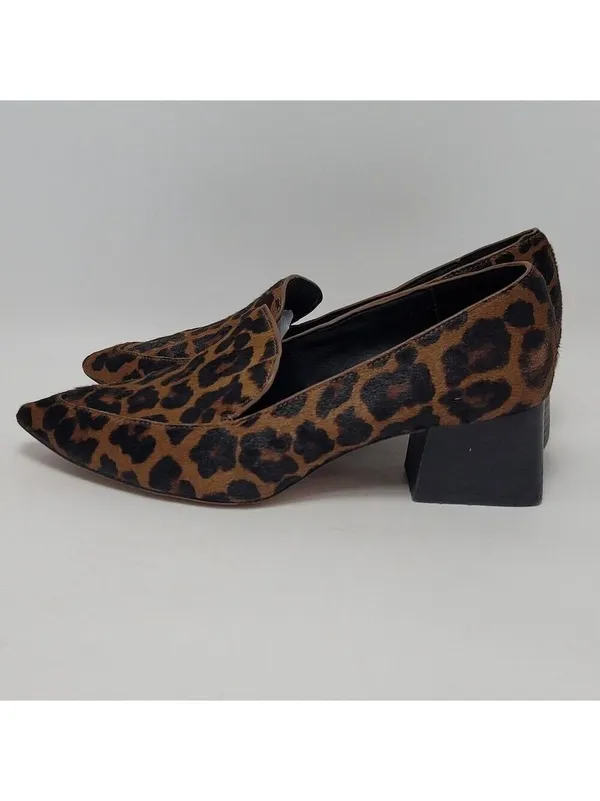 Sole Society Marty Leopard Animal Print Loafers Heel Pointed Vamp Shoes Size 8M - Image 2
