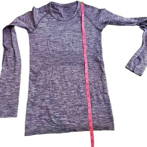 Lululemon Swiftly Tech Long Sleeve Crew Size 4‎ Space Dye Heathered Purple Fog - Image 6