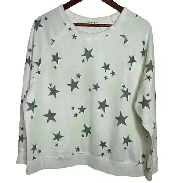 Grayson Threads off white and gray‎ star crewneck sweatshirt Sz L - Image 2