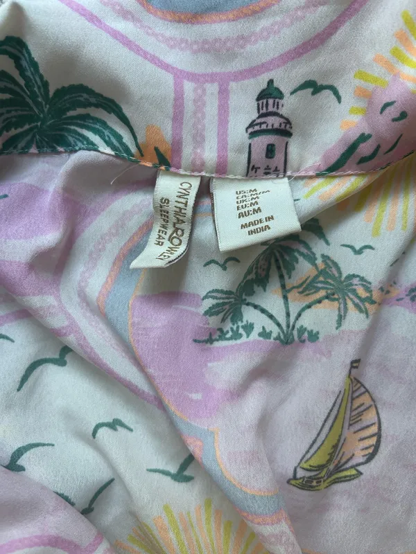 Cynthia Rowley Tropical Print Button Pajama Top Women’s Size Medium - Image 5